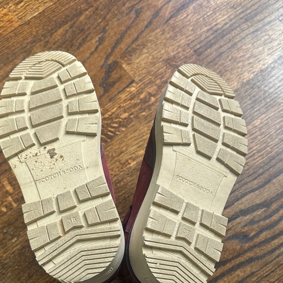 Scotch & Soda Burgundy Ankle  Platform Boots 38 - Picture 8 of 12